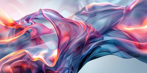 Obraz premium Abstract Flowing Fabric in Vibrant Hues