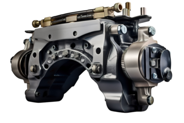 A Detailed View of an Automotive Engine Part on a White or Clear Surface PNG Transparent Background