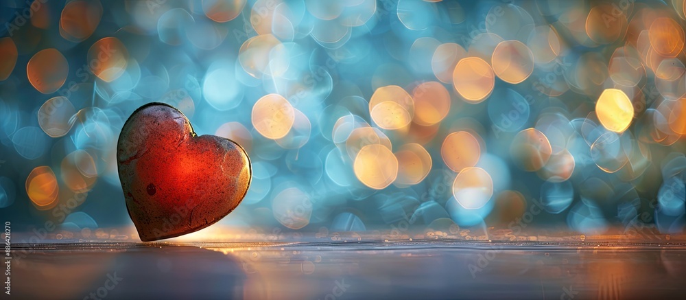 Aufkleber heart and light in the background with copy space image
