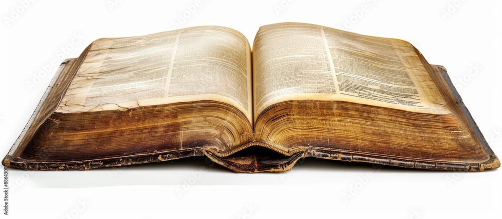 Aufkleber Isolated on a white background an open book with copy space image is available featuring a clipping path