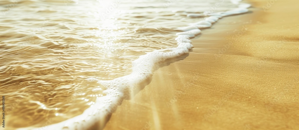 Aufkleber tranquil desert beach with gentle waves golden sand perfect for a copy space image