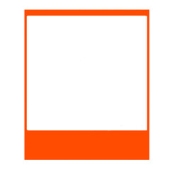 Orange polaroid photo frame