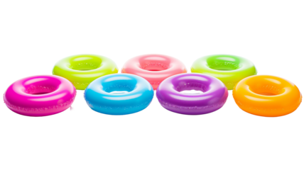 Set of inflatable swim ring, cut out on transparent background.

