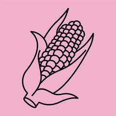 Cartoon Vegetable Vector Design. Vegetables food cute art outline