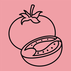 Cartoon Vegetable Vector Design. Vegetables food cute art outline