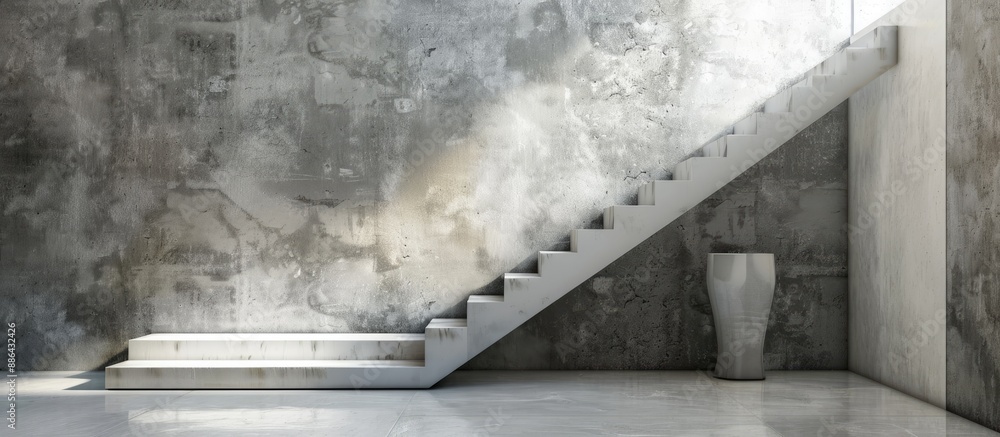 Aufkleber interior design trend featuring loft style plaster walls in gray and white creating a minimalist loo