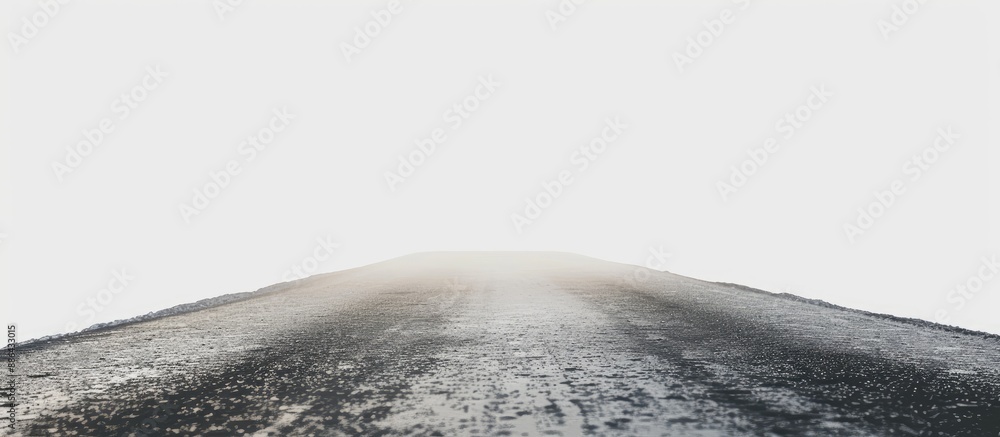 Poster an asphalt road stands alone in a white backdrop allowing for copy space image