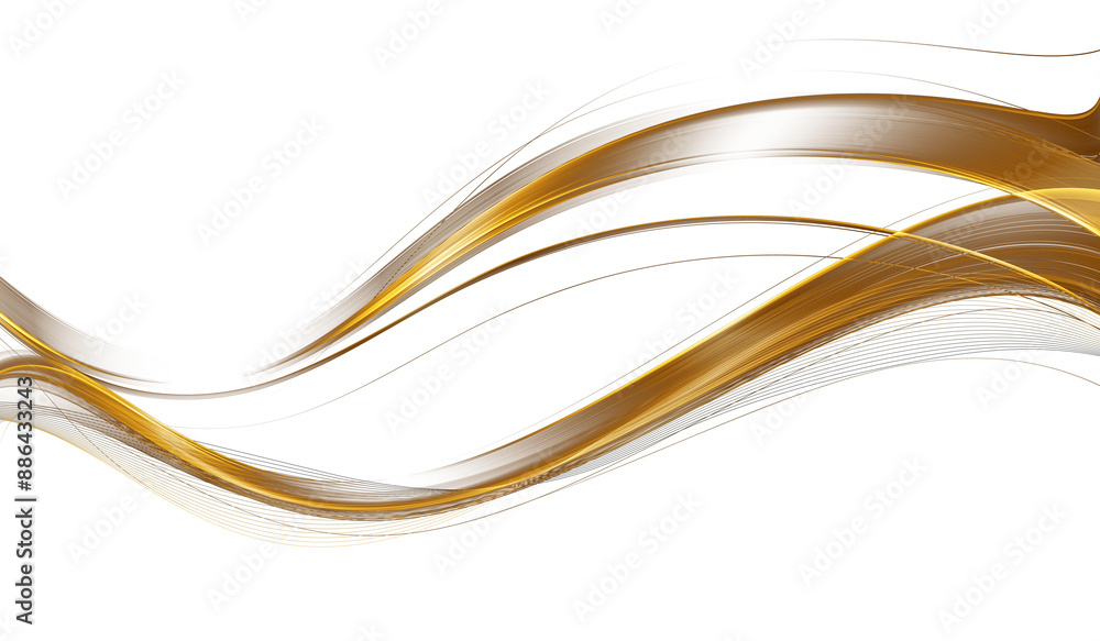 Poster abstract gold brown wave design element. glowing smooth wavy line