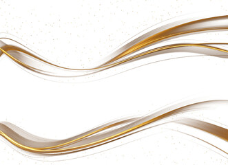Abstract Gold Brown Wave Design Element. Glowing Smooth Wavy Line