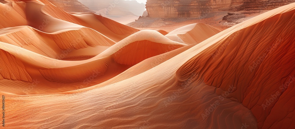 Poster a scenic landscape of the undulating sand formations in the arabian desert ideal for a copy space im