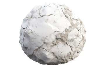 Naklejka premium A Weathered White Stone Sphere in Isolation on a White or Clear Surface PNG Transparent Background