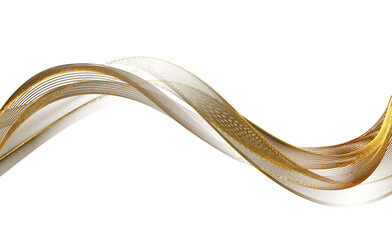 Abstract Gold Wave Design Element. Glowing Smooth Wavy Line