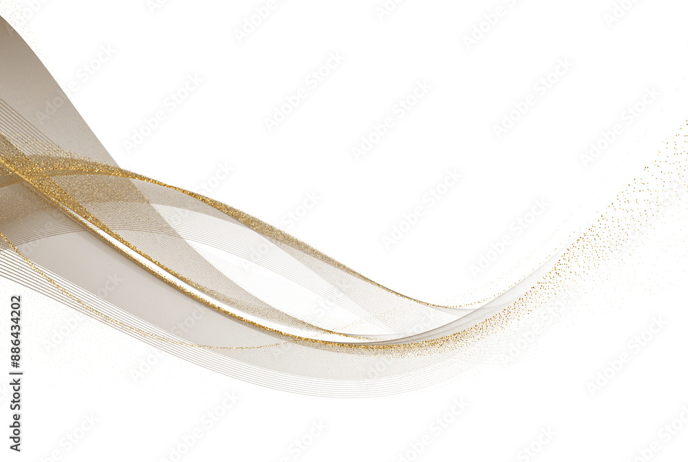 Aufkleber Abstract Gold Wave Design Element. Glowing Smooth Wavy Line