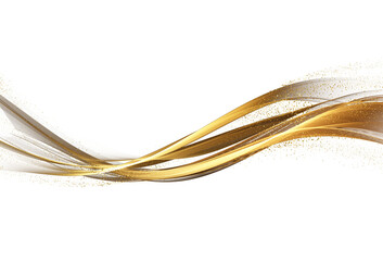 Abstract Gold Wave Design Element. Glowing Smooth Wavy Line