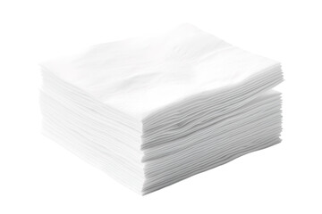 A Stack of Soft White Cotton Squares Ready for Use on a White or Clear Surface PNG Transparent Background