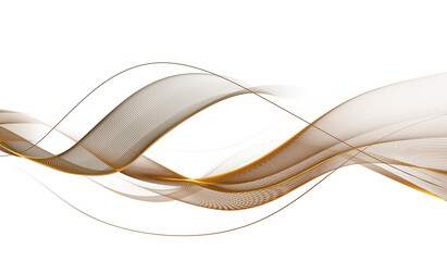 Abstract Gold Wave Design Element. Glowing Smooth Wavy Line