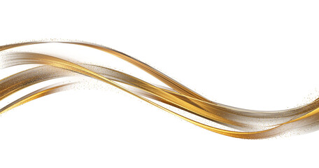 Abstract Gold Wave Design Element. Glowing Smooth Wavy Line
