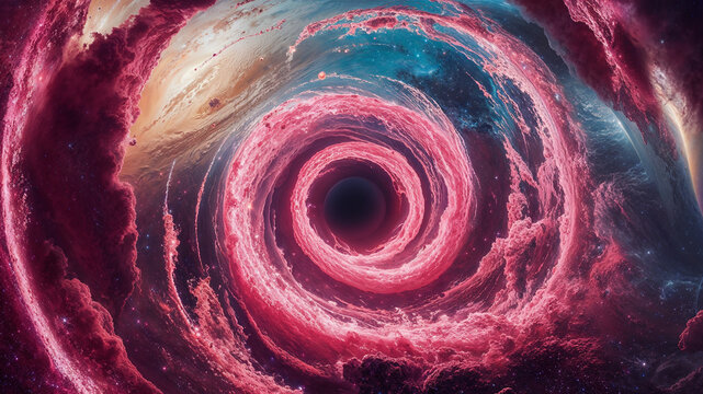 Image showcasing a cosmic vortex in a spiral galaxy with swirling stars and nebulae, perfect for illustrating the mysteries of deep space