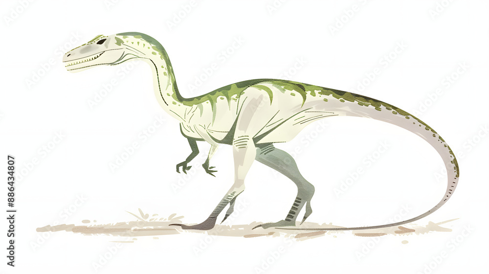 Poster Watercolor dinosaurs illustration for kids