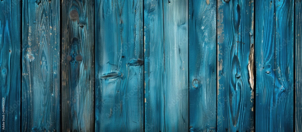 Poster vertical blue wood panel with copy space image for background texture