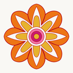 Abstract flower vector art illustration