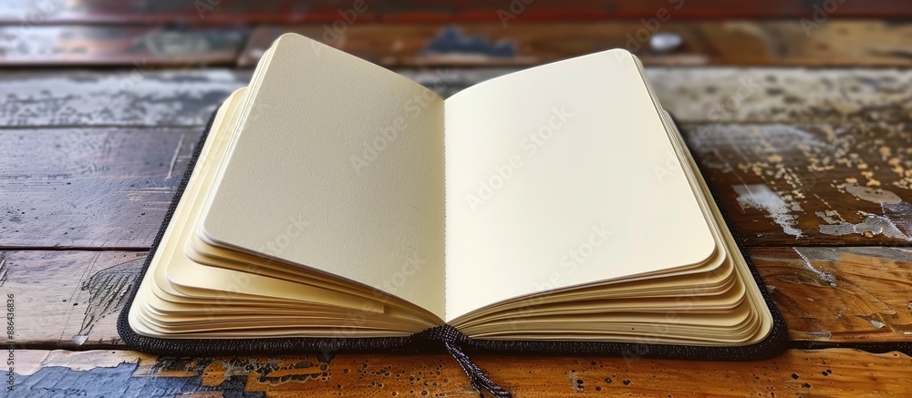 Aufkleber Small notebook with plenty of blank pages for jotting down notes sketches or ideas perfect for on the go. with copy space image. Place for adding text or design