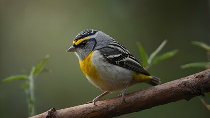 Fototapeta premium A beautiful Pardalote Bird perched on a branch , copy space
