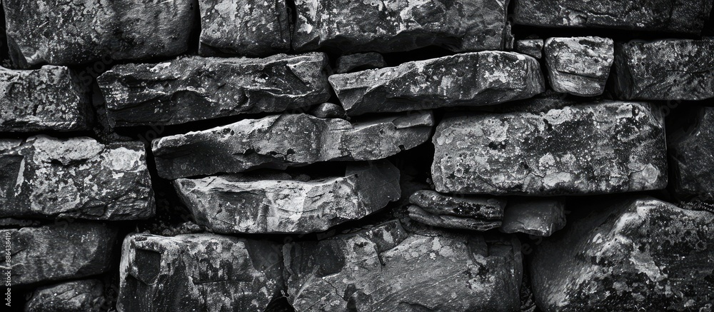 Aufkleber Black and white stone structure as background with copy space image