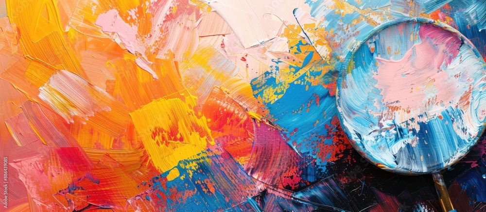 Poster Abstract background with palette and picture frame ideal for showcasing art copy space image