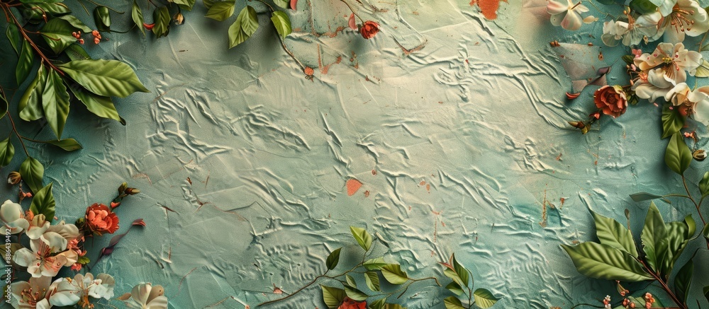 Poster Creative layout featuring a unique nature concept with blooming flowers and leaves on a textured paper card note ideal for project design display templates printing and other applications Incorporate