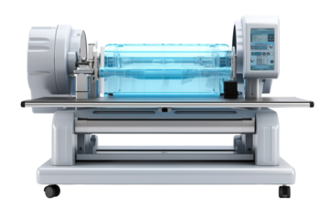 The Precision of Medical Technology: A Digital Imaging Scanner in Action on a White or Clear Surface PNG Transparent Background