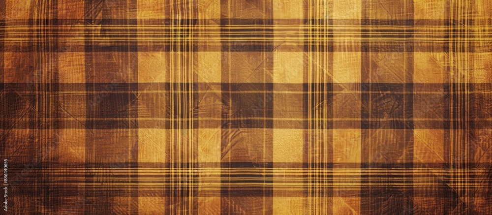 Aufkleber Background with brown and yellow plaid pattern suitable for inserting text or images providing a rustic style in images having copy space image