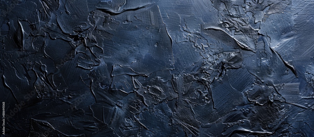 Aufkleber Artistic navy blue stucco wall background with a rough stylized texture for a decorative and abstract appeal offering a perfect copy space image