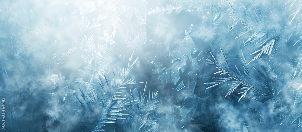 Poster Abstract winter background with an icy see through surface suitable for banners featuring copy space image