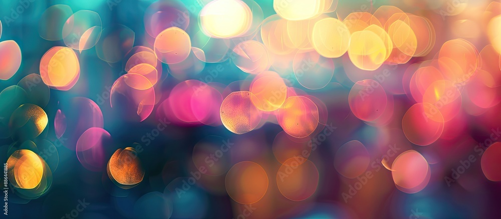Leinwandbilder Blurry background with bokeh for designers mixed colorful light on a defocused portrait lens backdrop providing a design blank a graphic resource with copy space image