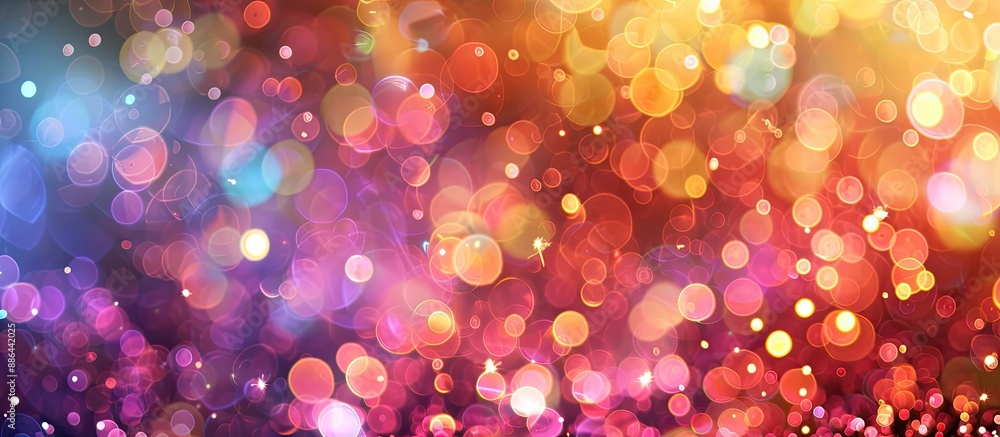 Poster A vibrant display of fireworks against a blurred bokeh background with copy space image
