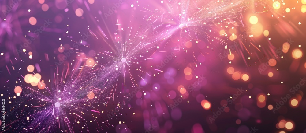 Poster Abstract holiday background with a stunning New Year fireworks display and space for image placement. with copy space image. Place for adding text or design