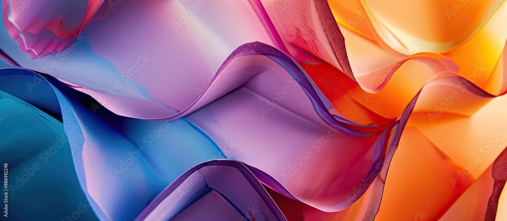 Poster vibrant abstract paper with copy space image