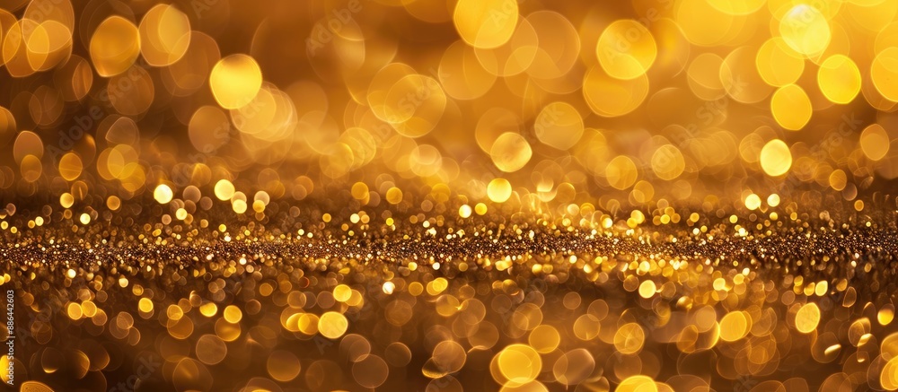 Poster a luxurious gold glitter with a blurred bokeh background suitable for christmas holidays and new yea
