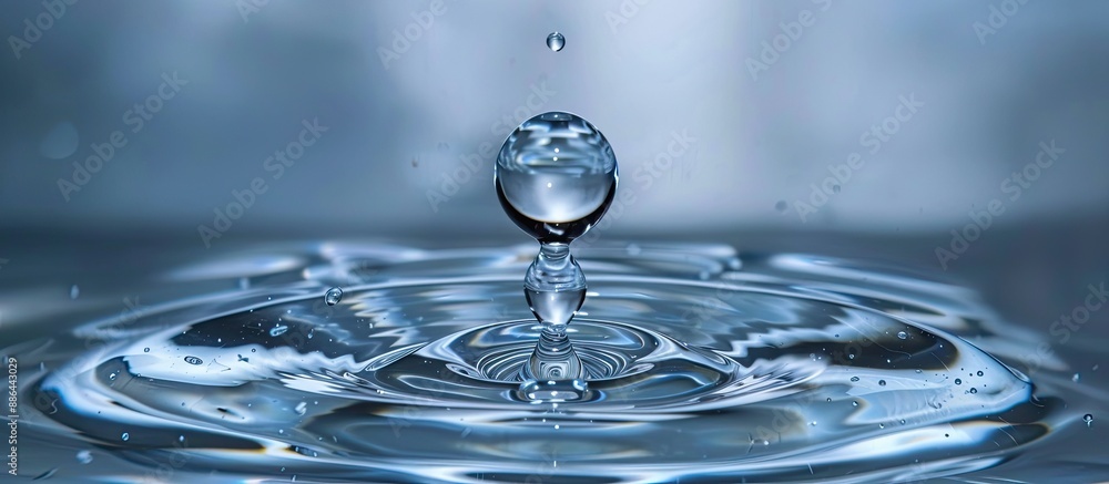 Aufkleber Stunning image capturing the dynamic motion of a water droplet with ample copy space for text or graphics