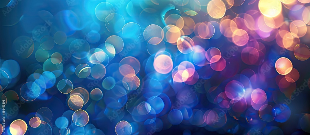 Poster vibrant bokeh lights backdrop with defocused copy space image