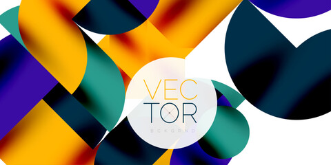 Shadow effect shiny circles and round triangles geometric modern art. Vector Illustration For Wallpaper, Banner, Background, Card, Book Illustration, landing page