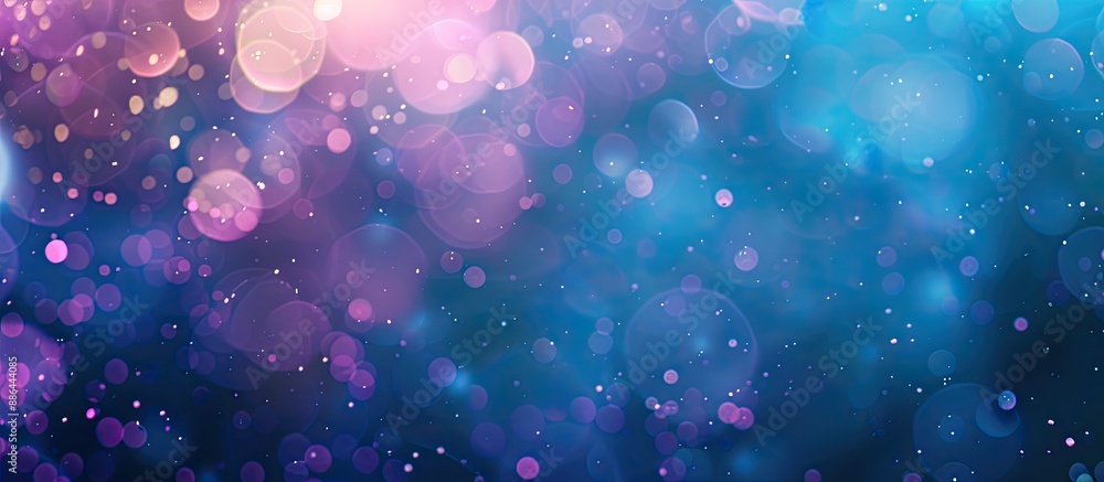 Poster abstract blue and lilac background with defocused bokeh lights ideal for copy space image