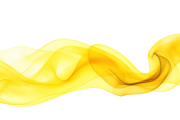 Abstract Yellow Swirls Dancing in the Sunlight on a White or Clear Surface PNG Transparent Background