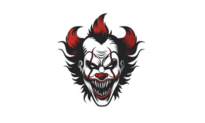 Fototapeta premium red skull halloween monster face on transparent background 