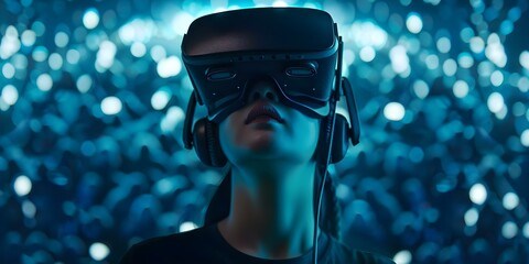Enhanced concert experience in 3D virtual reality with captivating visuals and interactive elements. Concept 3D Virtual Reality, Captivating Visuals, Interactive Elements, Enhanced Concert Experience