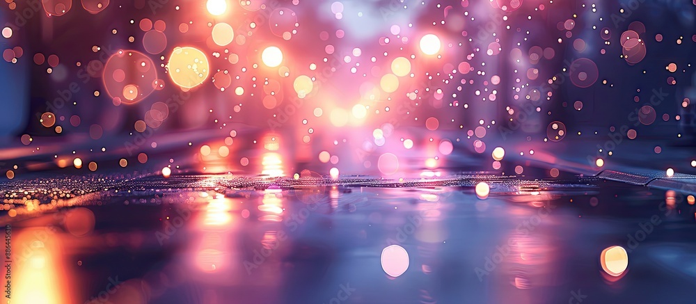 Aufkleber An image with bokeh lights on a street creating copy space within the scene