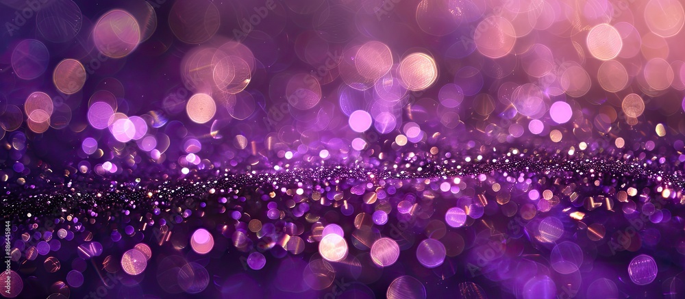 Aufkleber bokeh background with purple glitter lights creating a festive christmas atmosphere on a copy space 