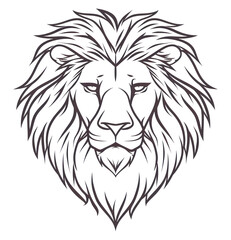 Obraz premium PNG Lion head drawing sketch mammal.