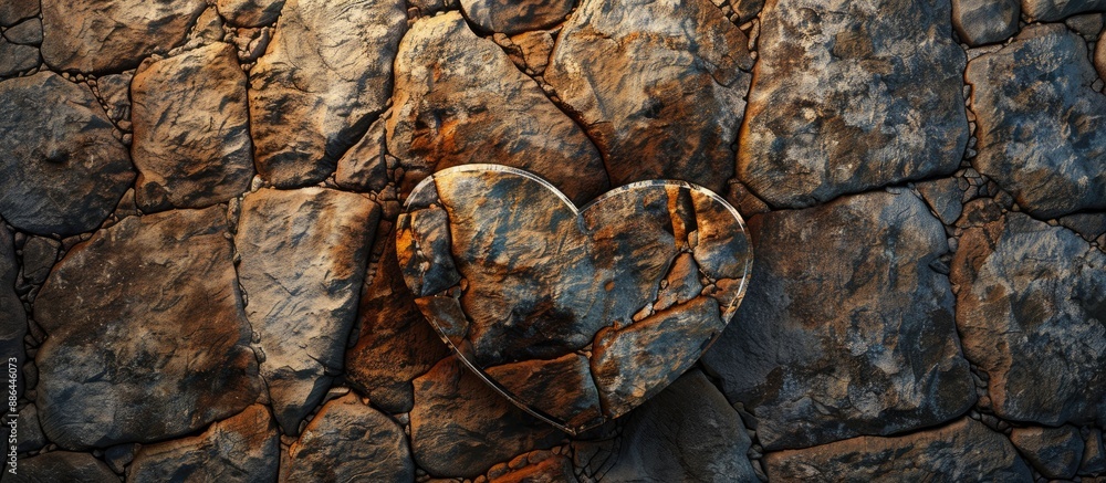 Poster a wall texture with a translucent love symbol in the center ideal for a copy space image